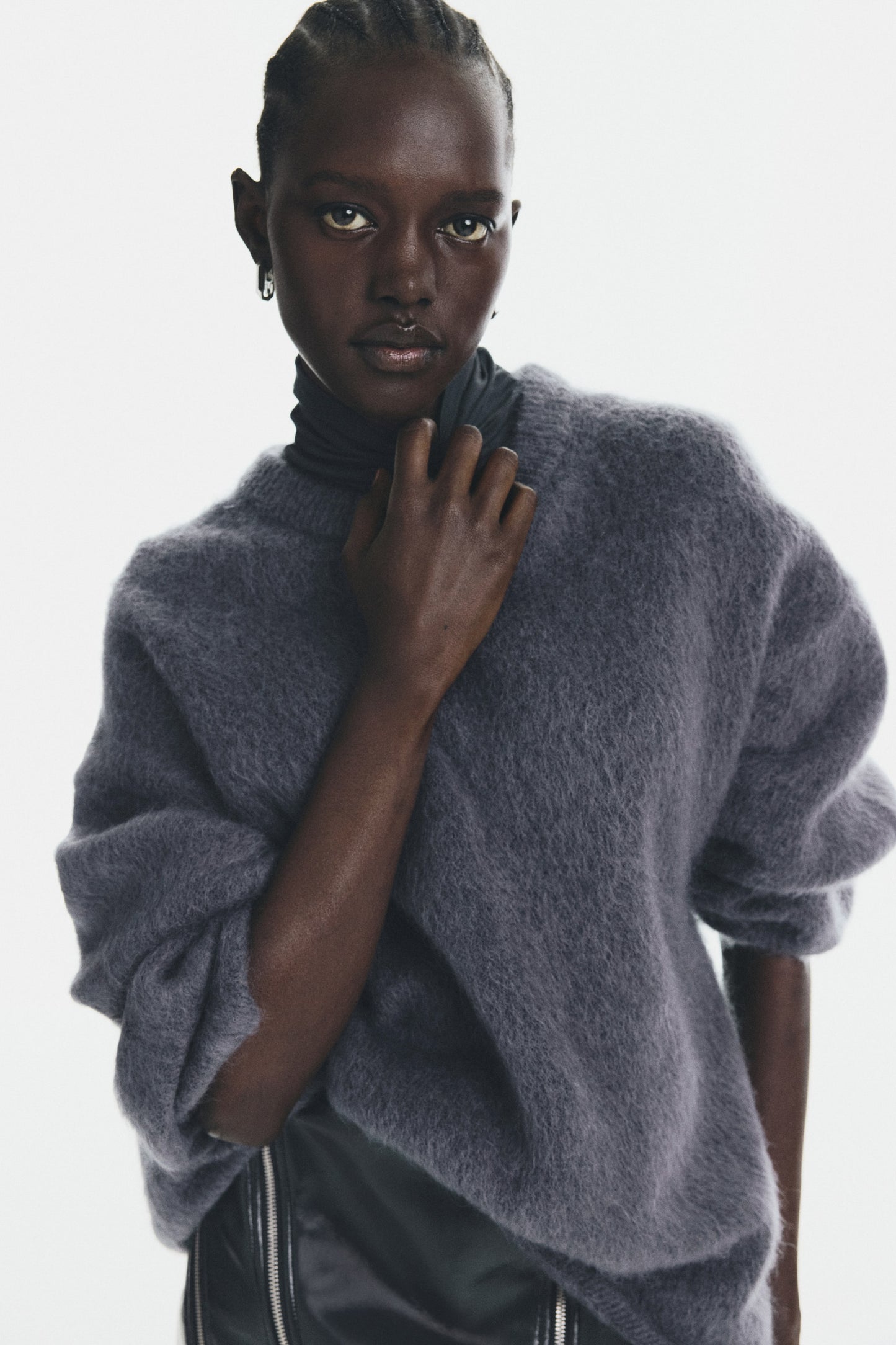Oversized mohair-blend jumper