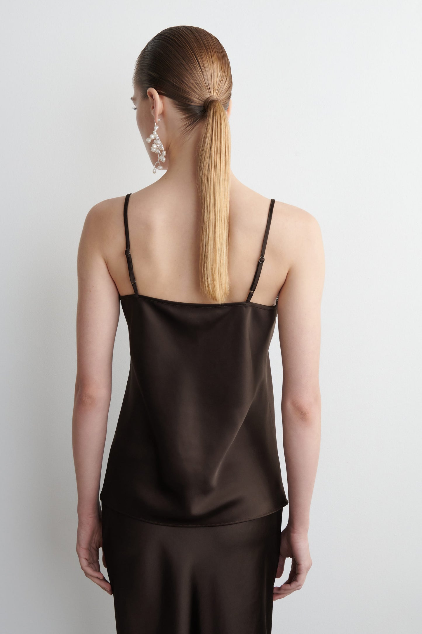 Lace-Trimmed Satin Cami Top
