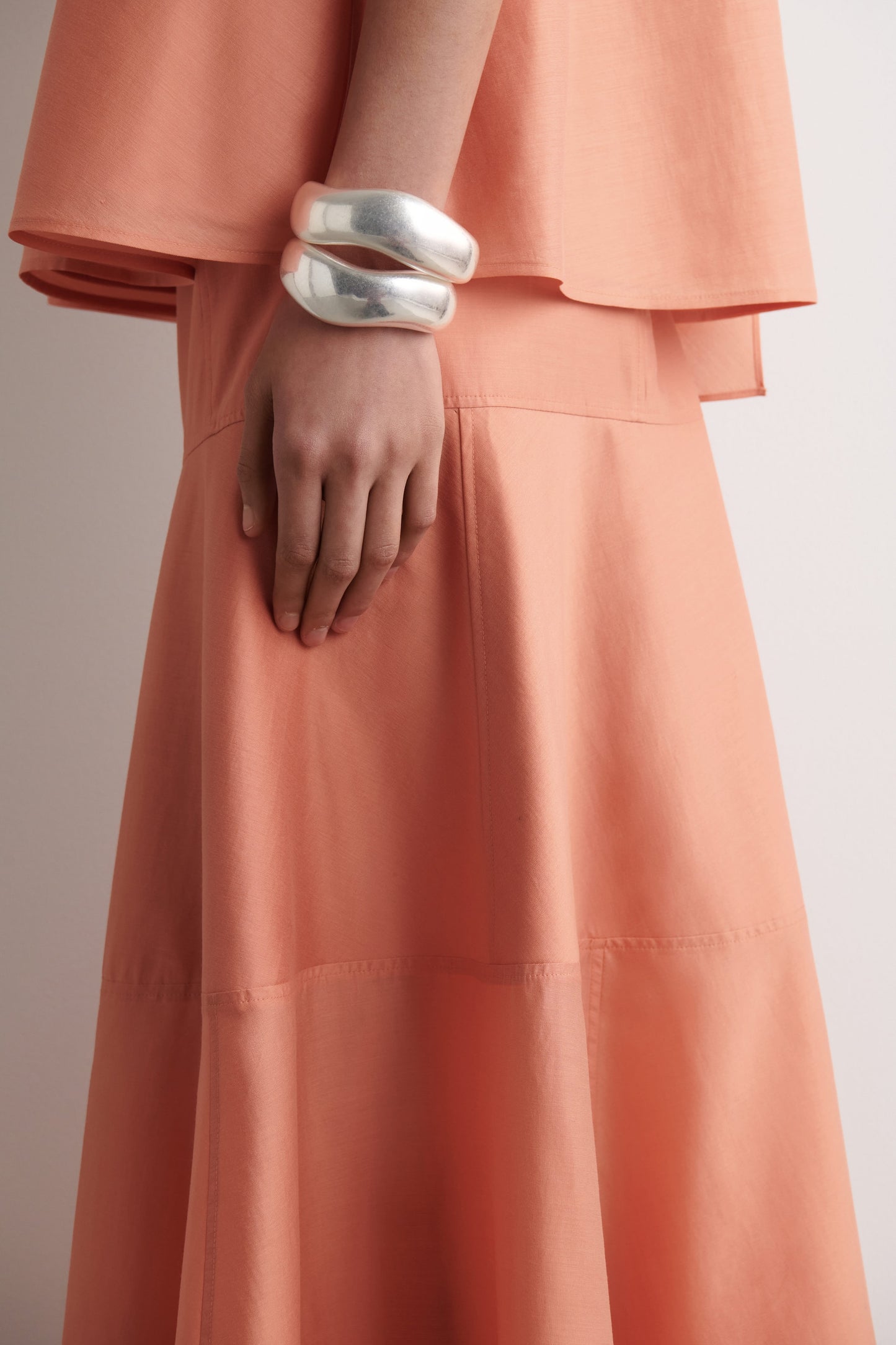 Panelled A-Line Midi Skirt