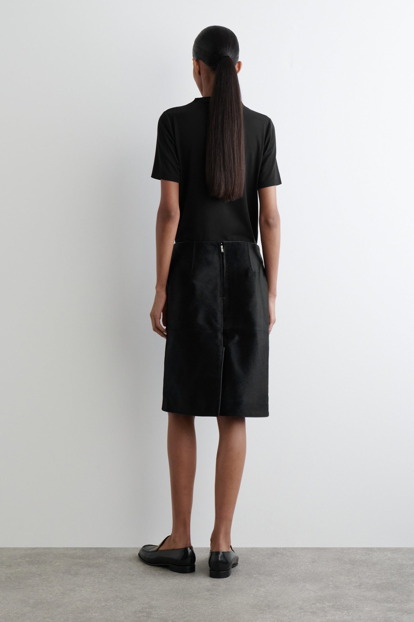 Pony Hair Midi Skirt