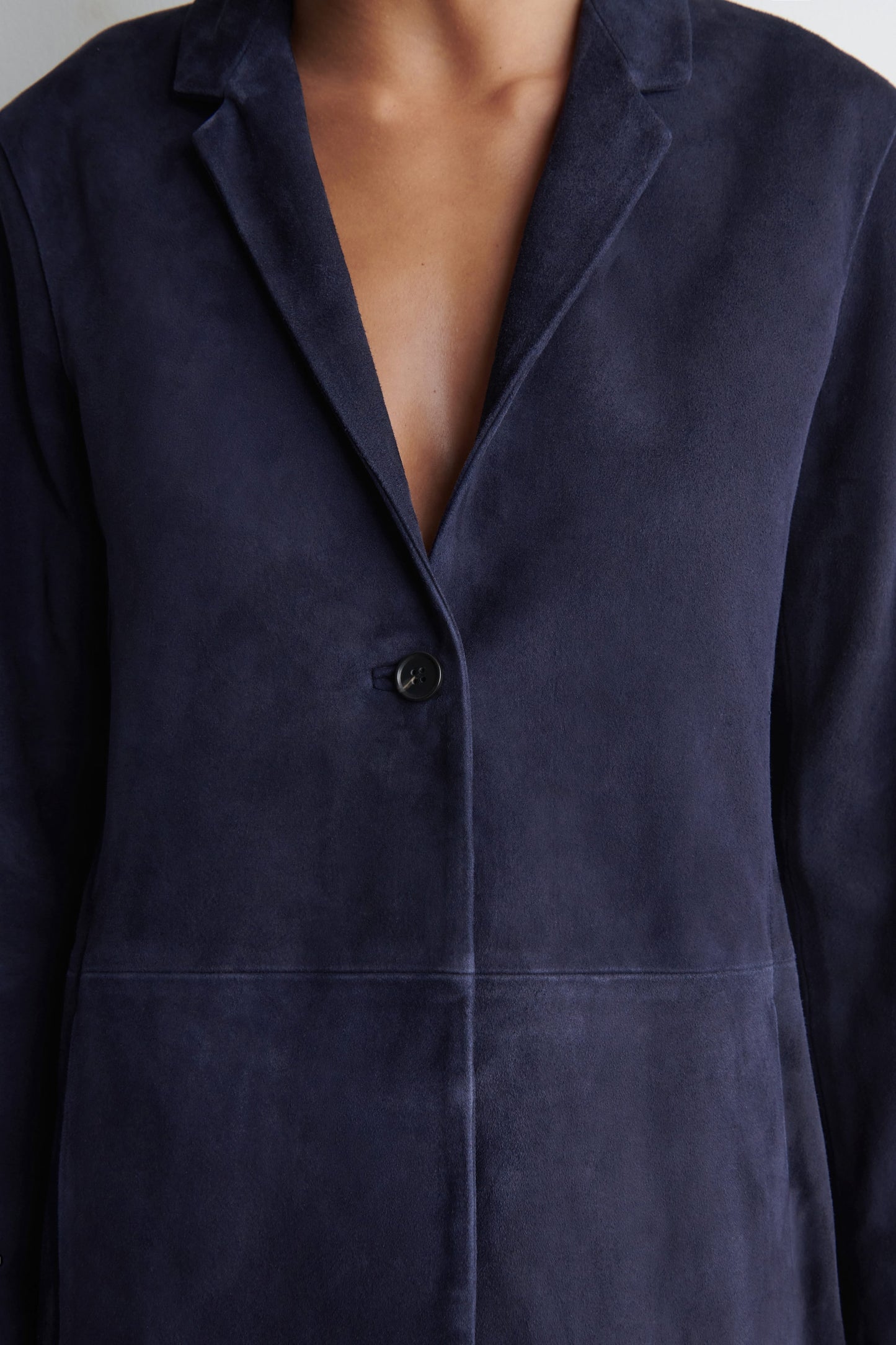 Suede Single-Breasted Blazer