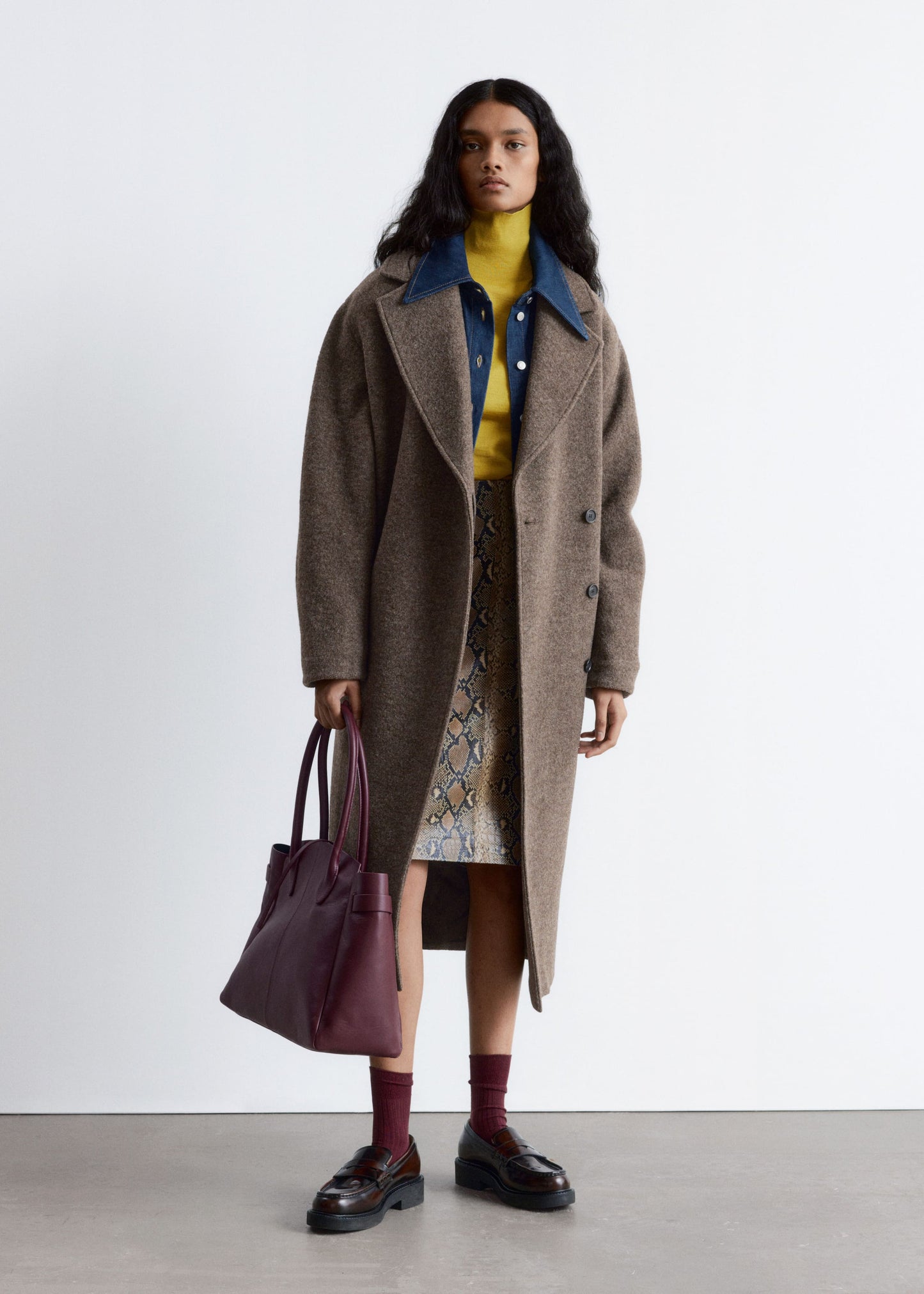 Voluminous Belted Wool Coat