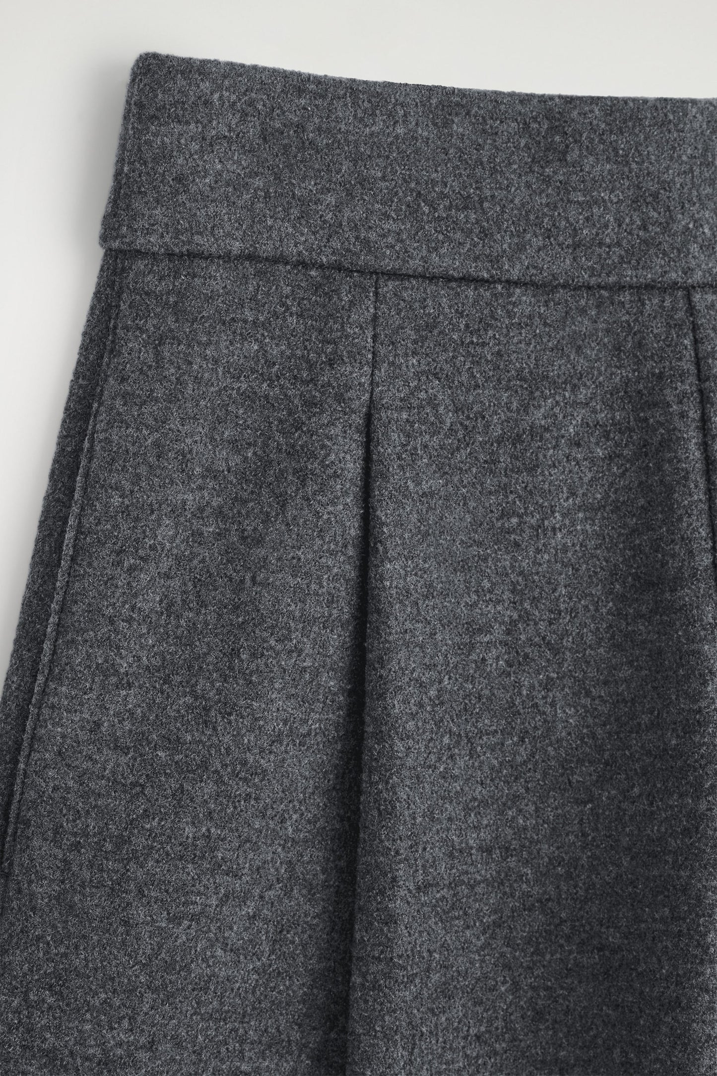 Boiled-Wool Barrel-Leg Trousers