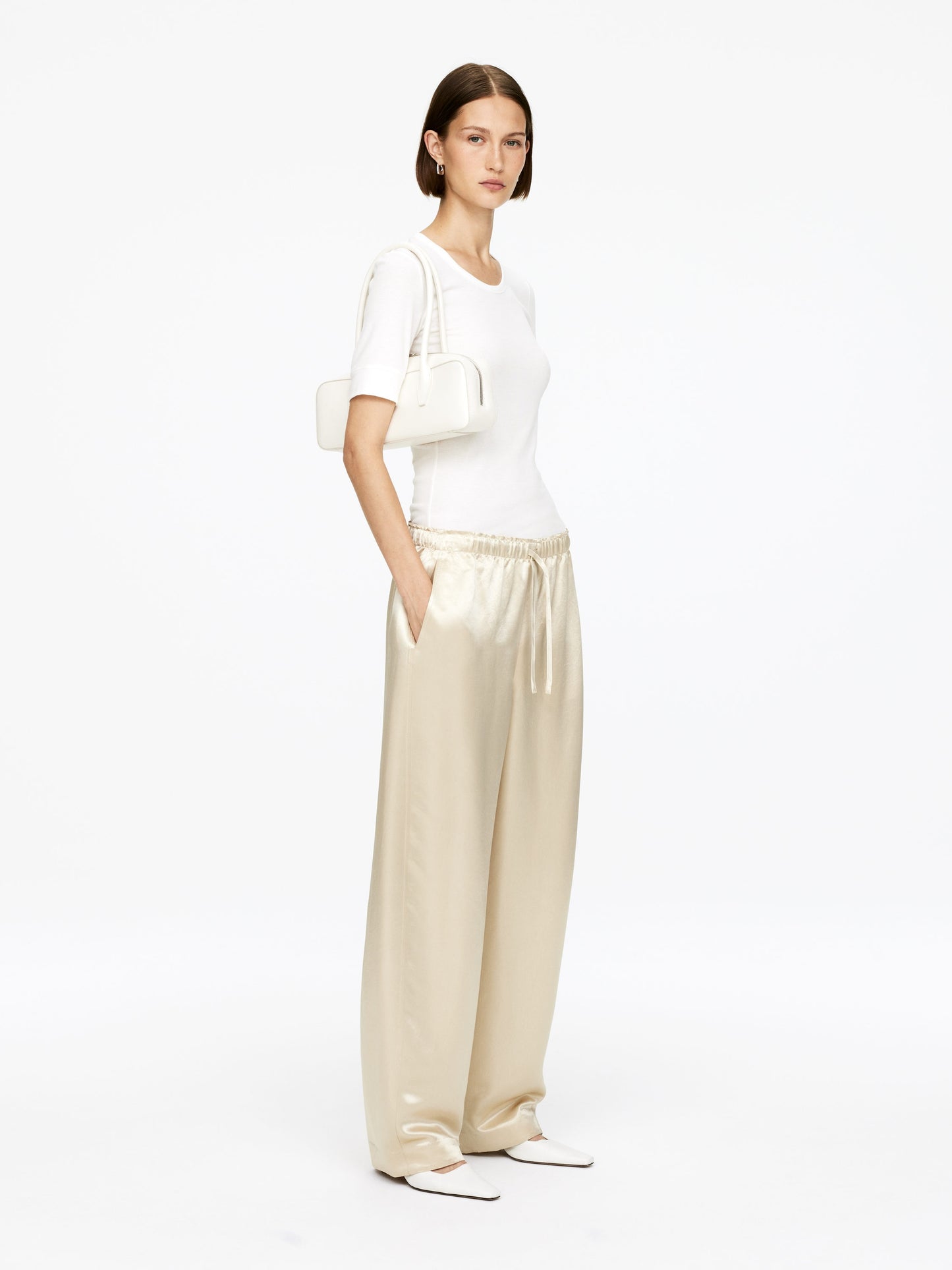 Drawstring Satin Trousers