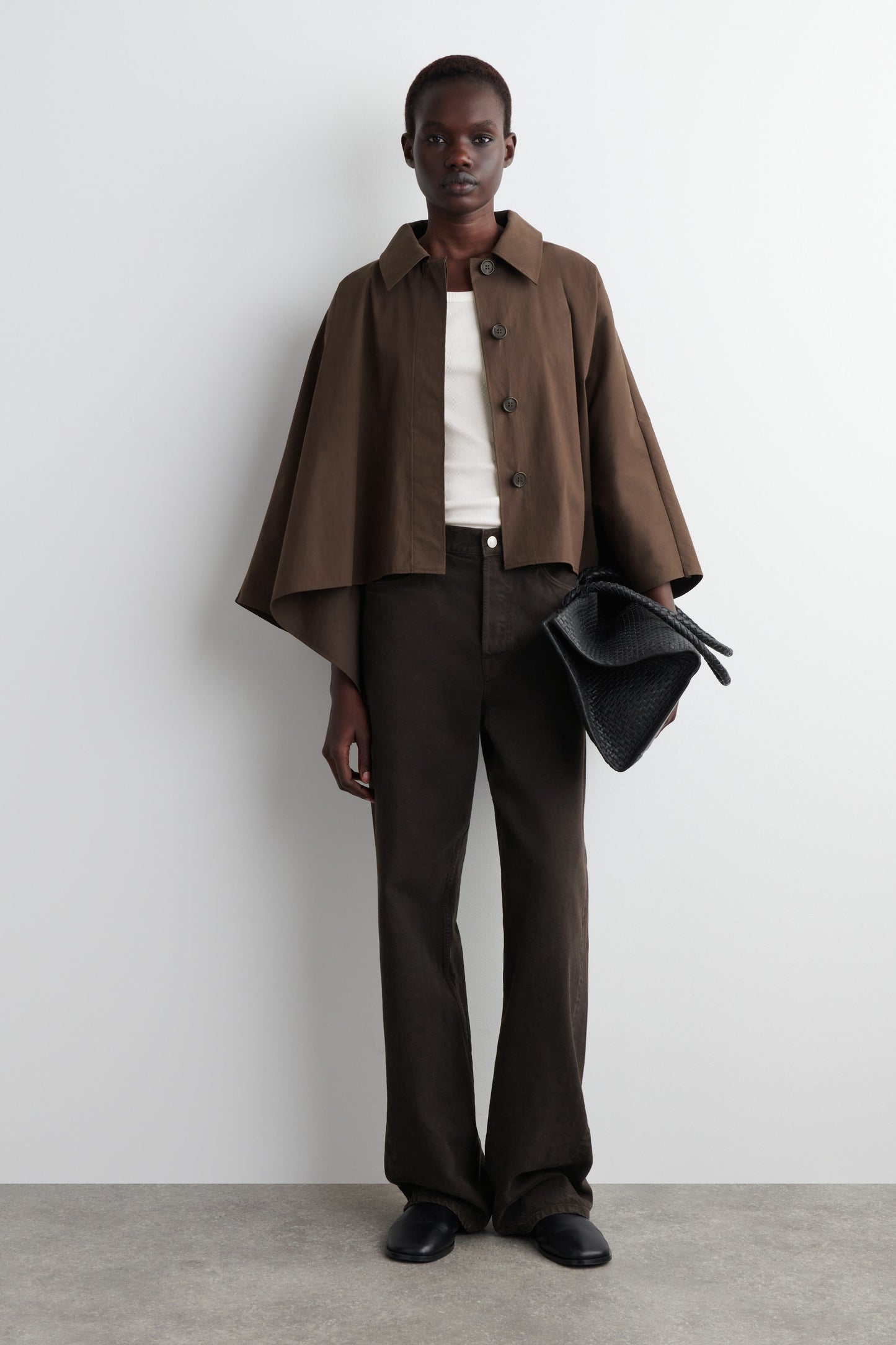 Cropped Trench Coat Cape