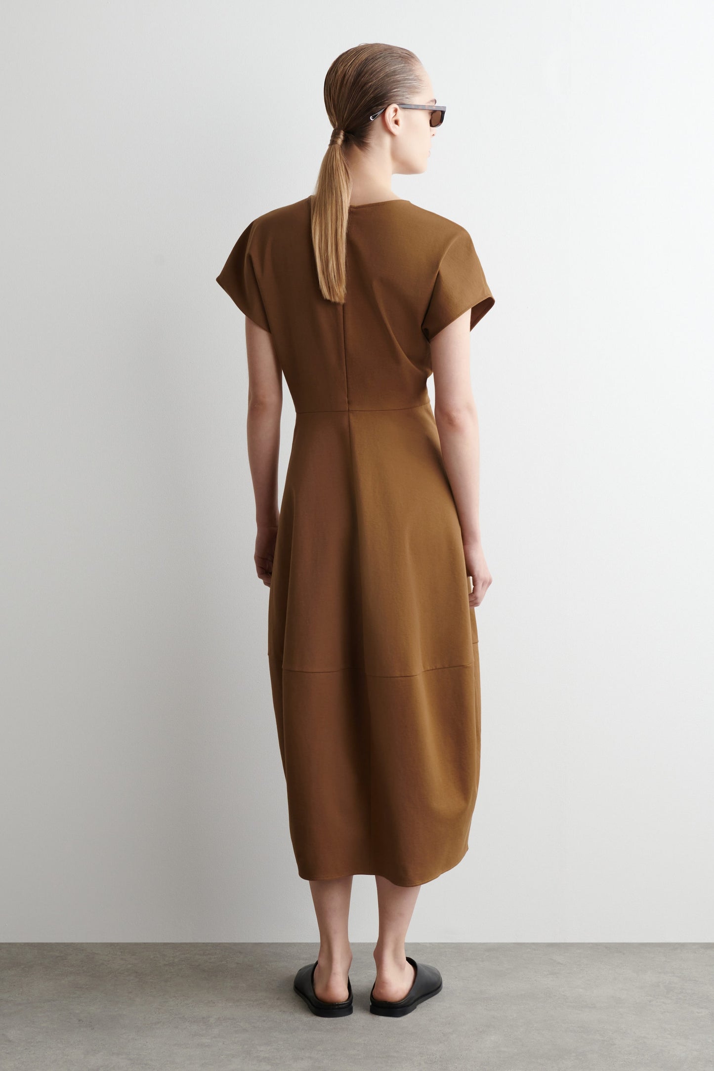 Sculpted cotton midi dress
