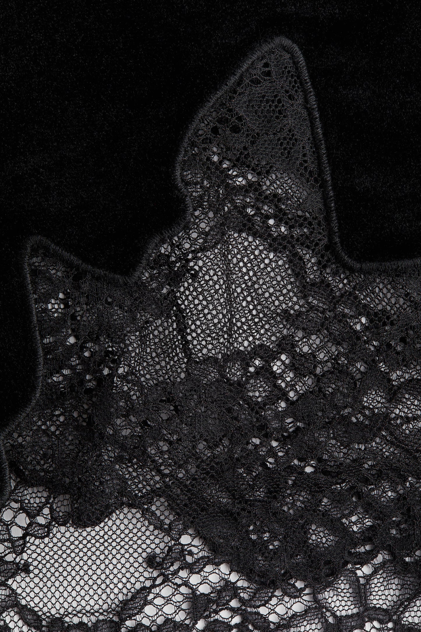 Lace-trimmed velour strappy top