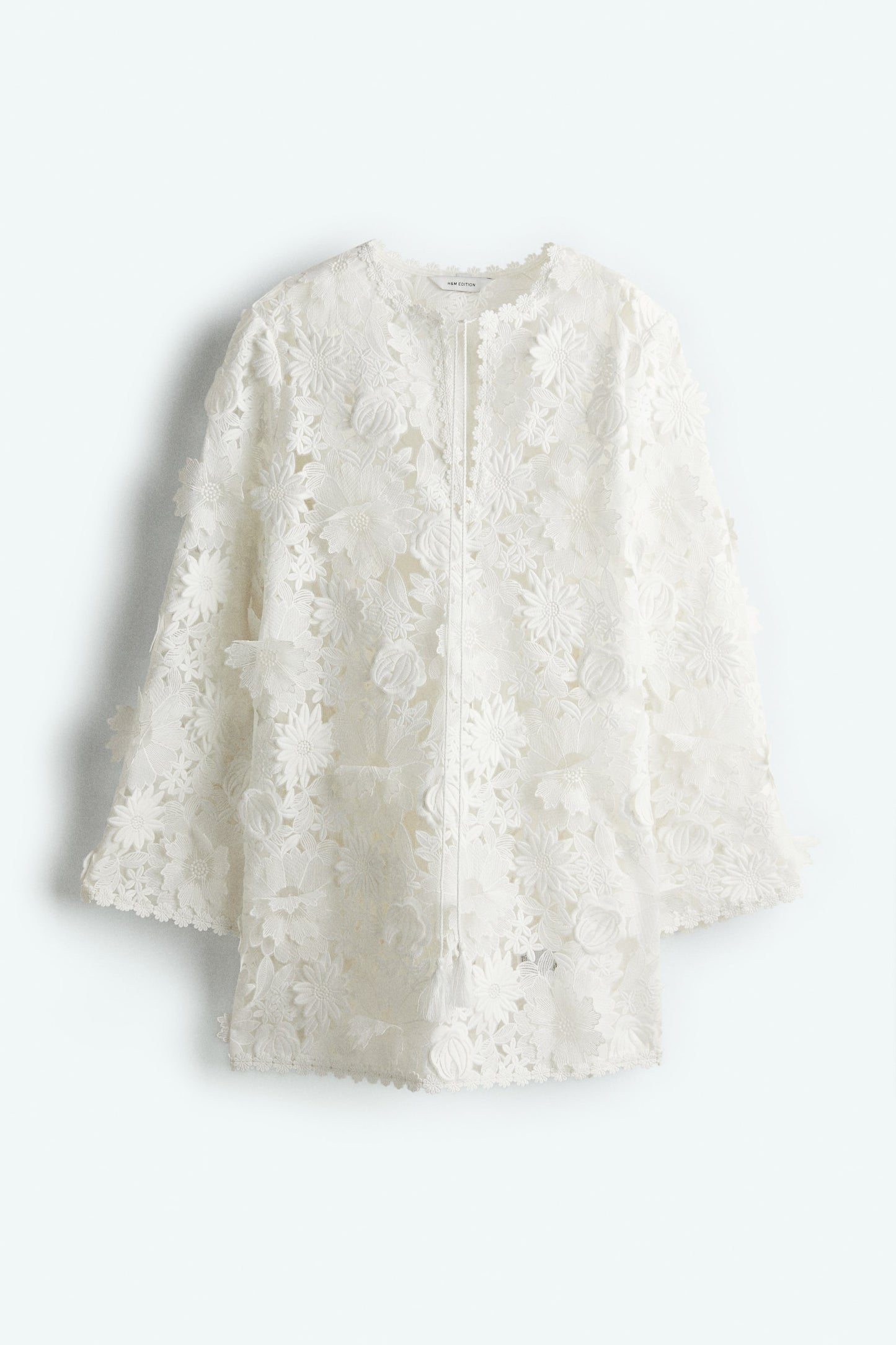 Floral-appliquéd lace dress