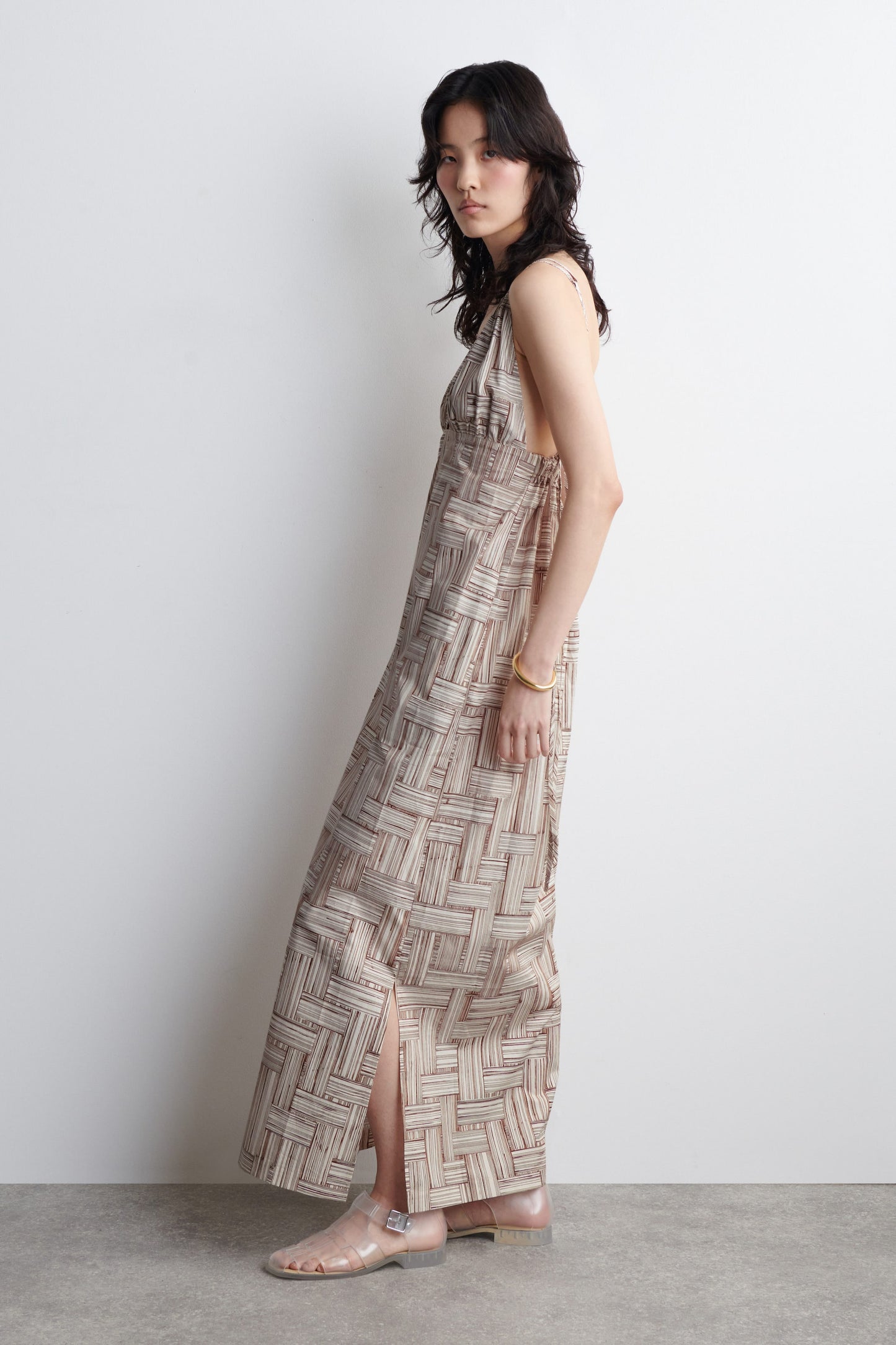 Printed V-Neck Maxi Dress