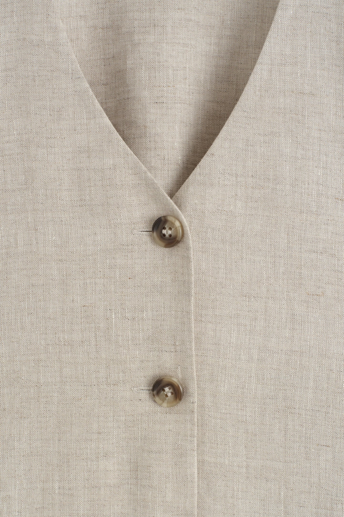 Buttoned Linen Mini Dress