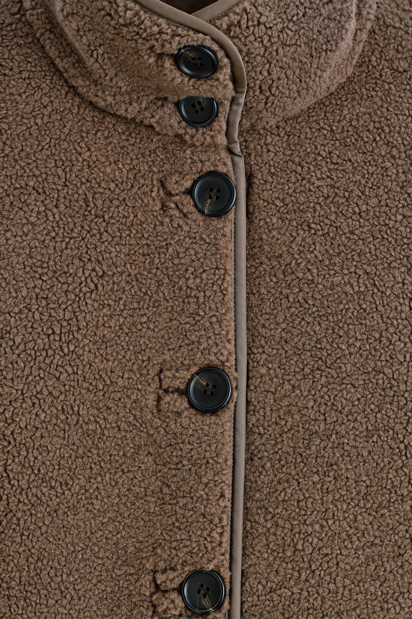 Funnel-Neck Teddy Jacket