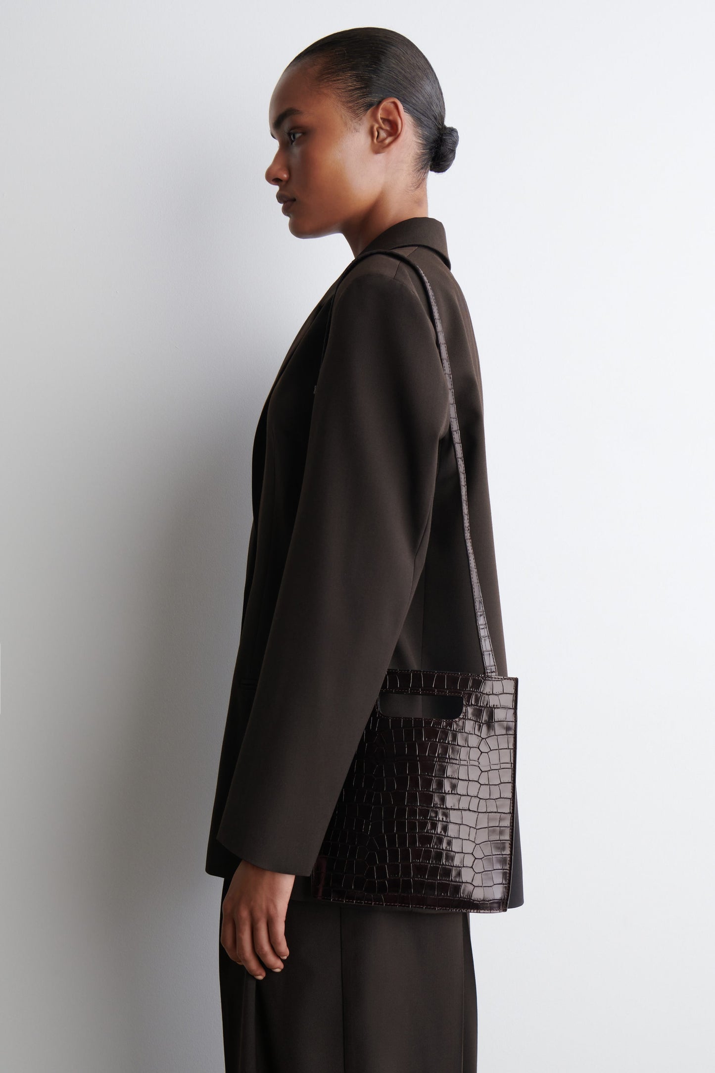 Folio Mini Croc-Effect Leather Bag