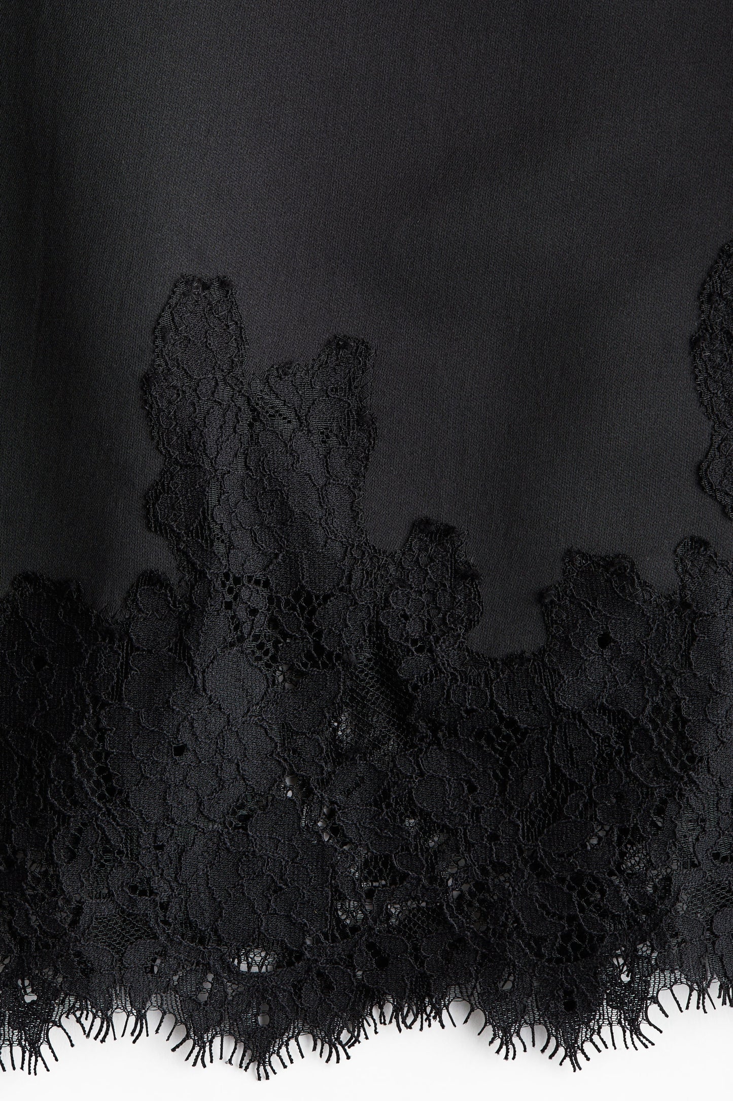 Lace-trimmed satin dress