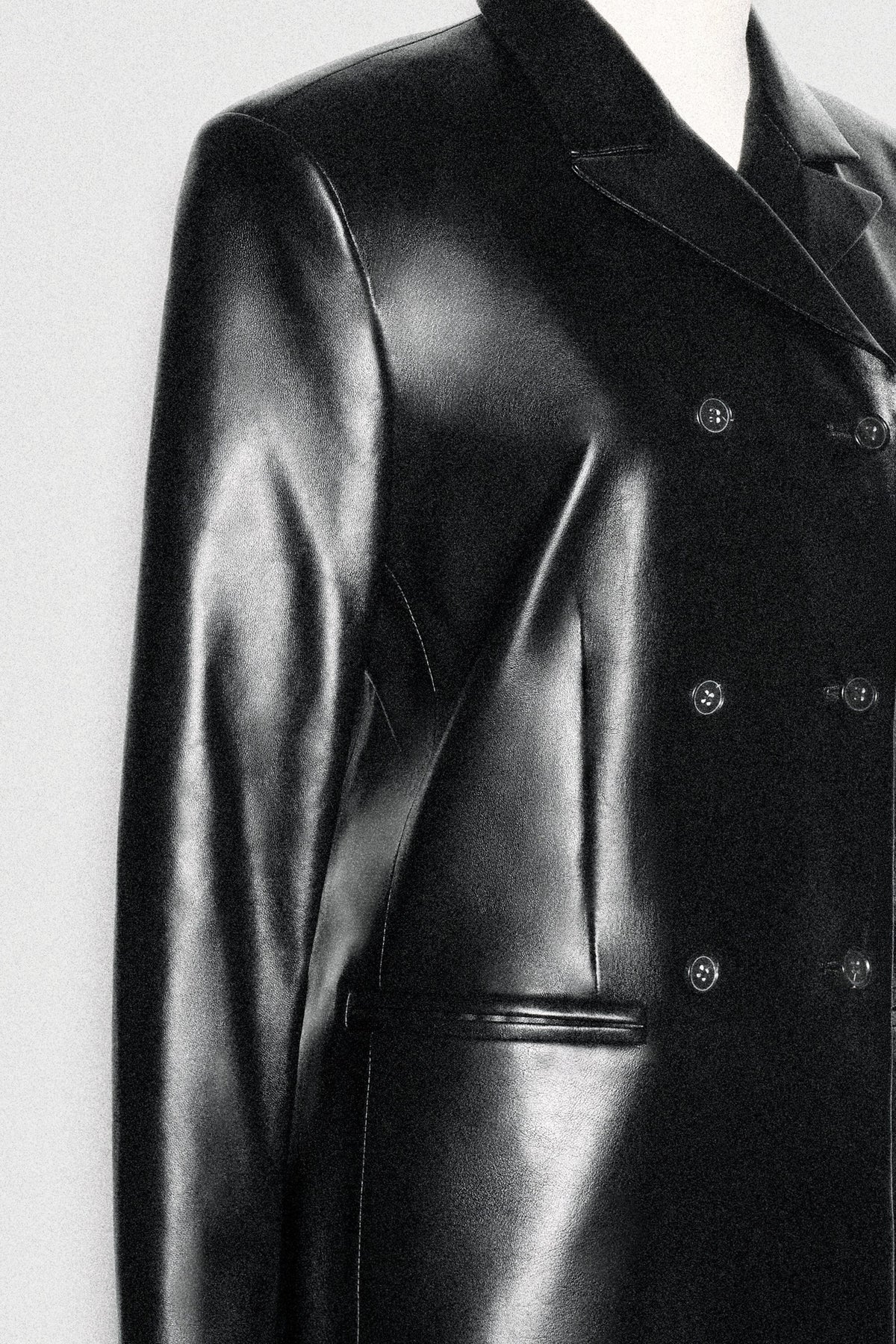 Leather Double-Breasted Blazer