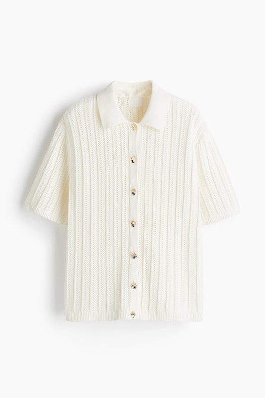 Crochet-look cardigan