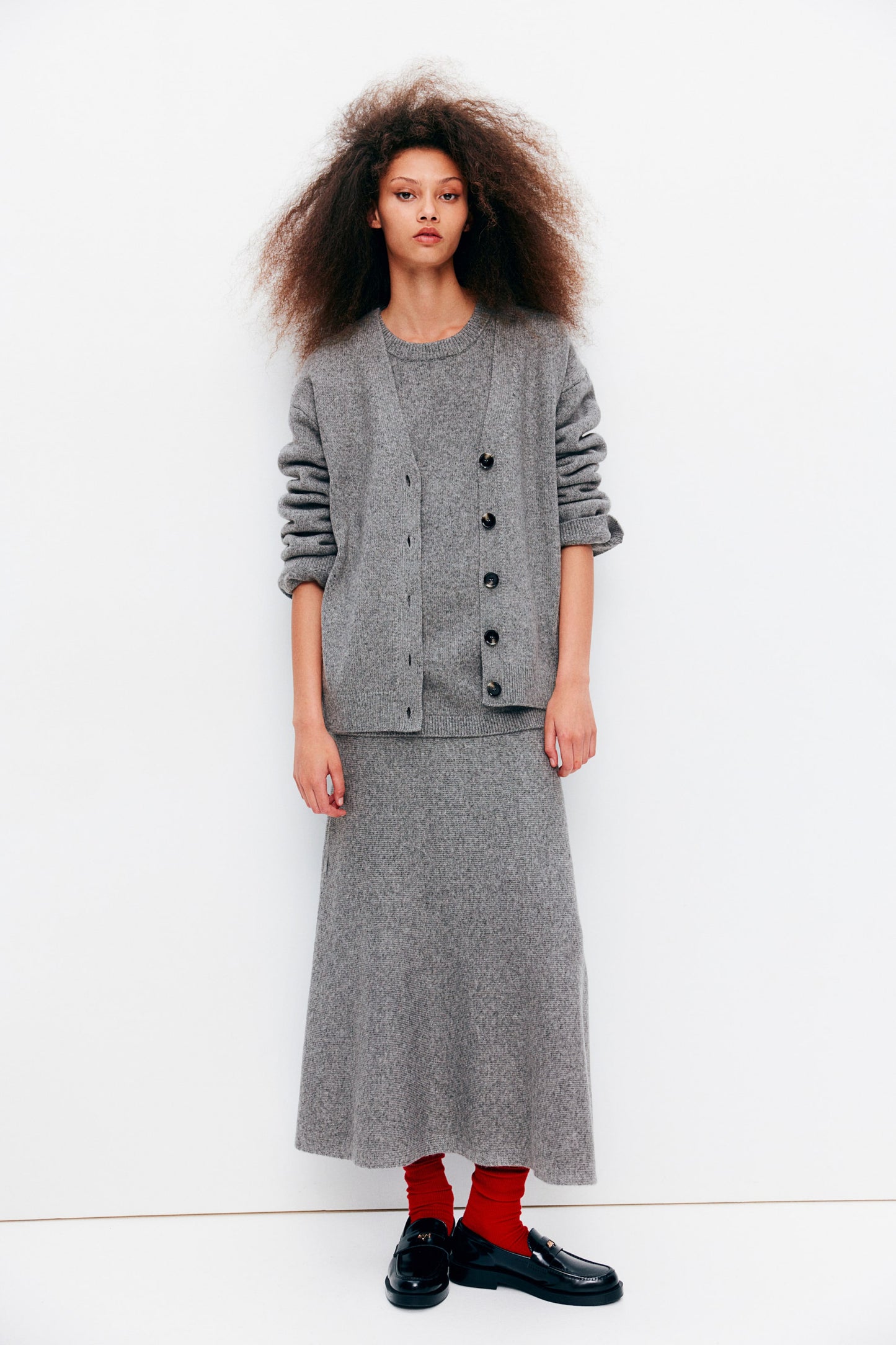 Flared knitted skirt