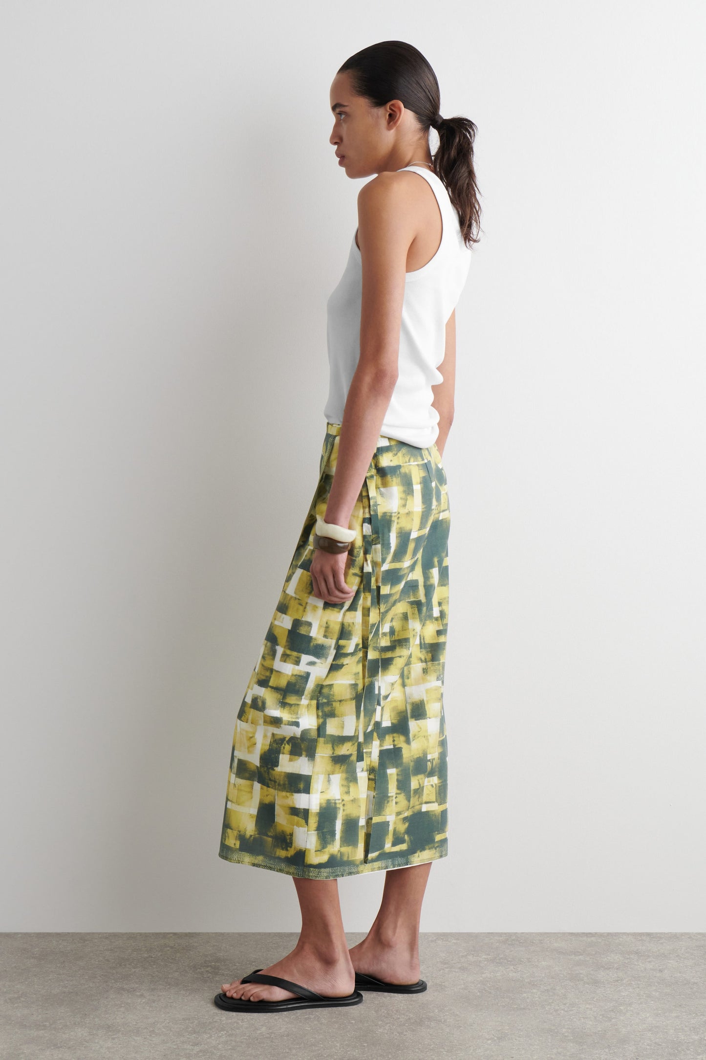 Printed Midi Wrap Skirt
