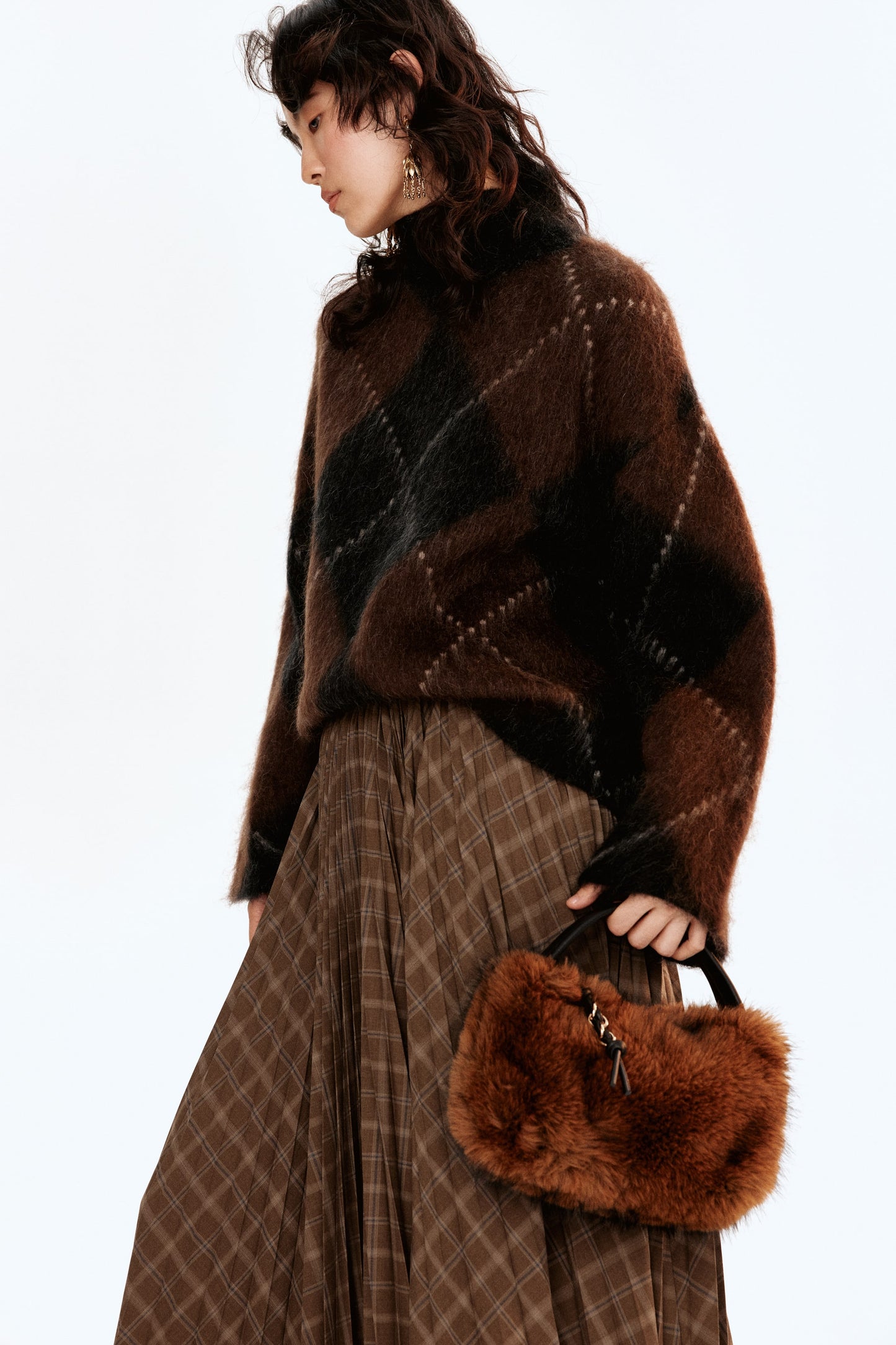 Pleated circular skirt