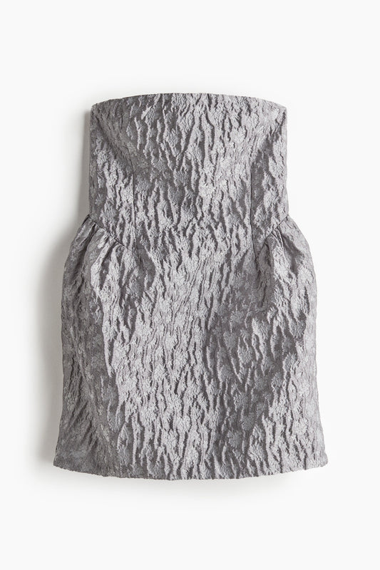 Jacquard-weave bandeau dress