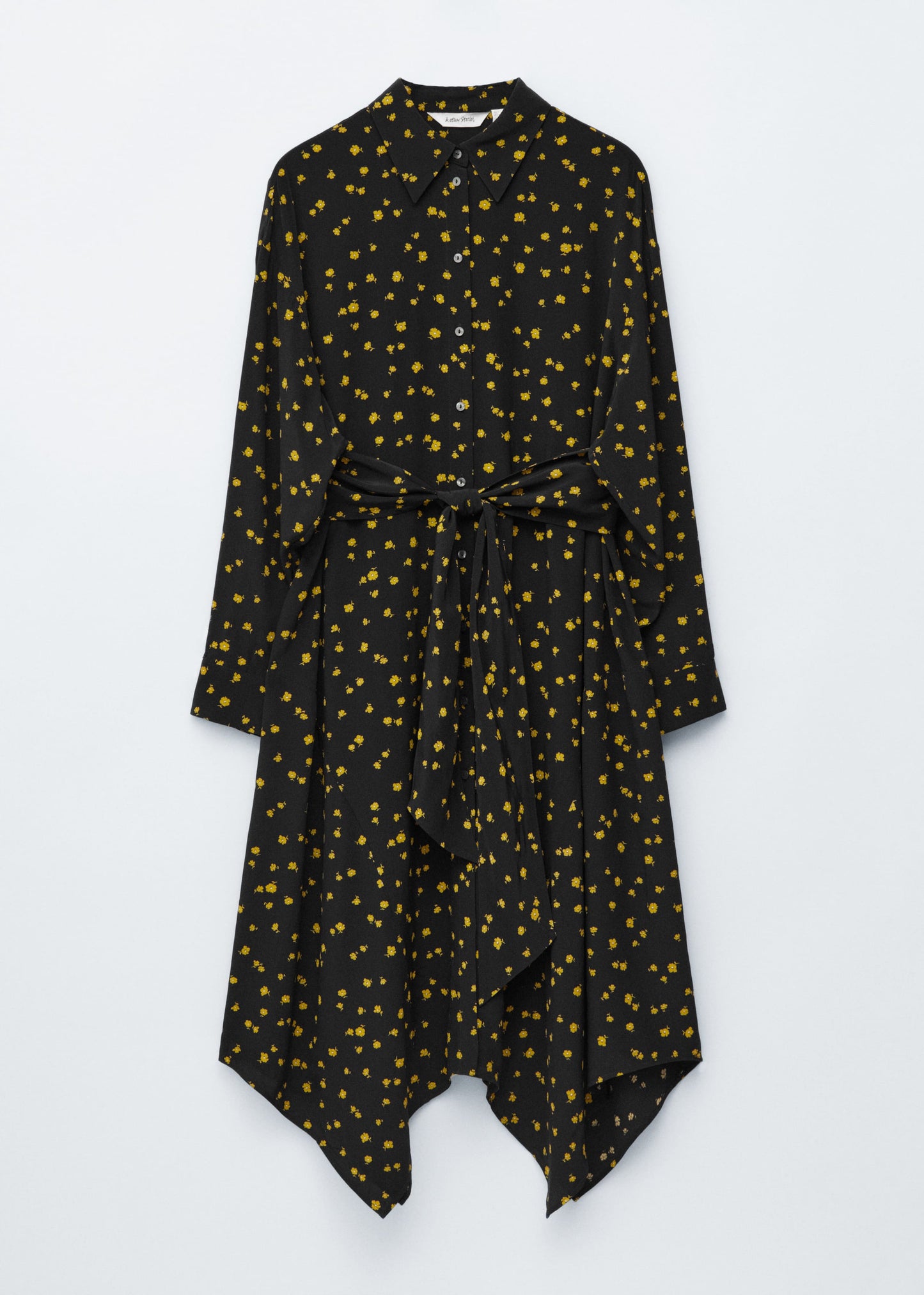 Tie-Detail Midi Shirt Dress