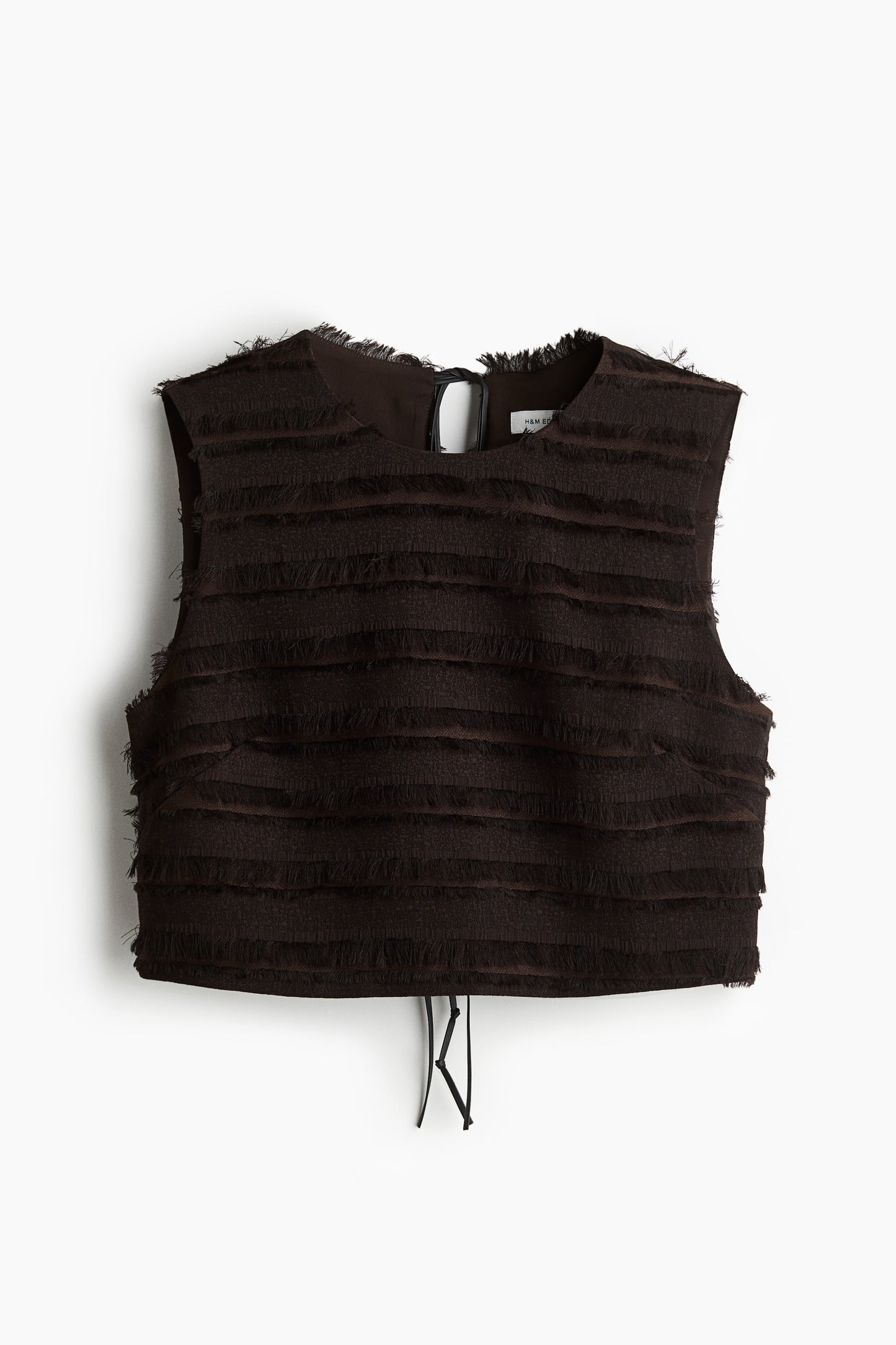 Fringe-trimmed top