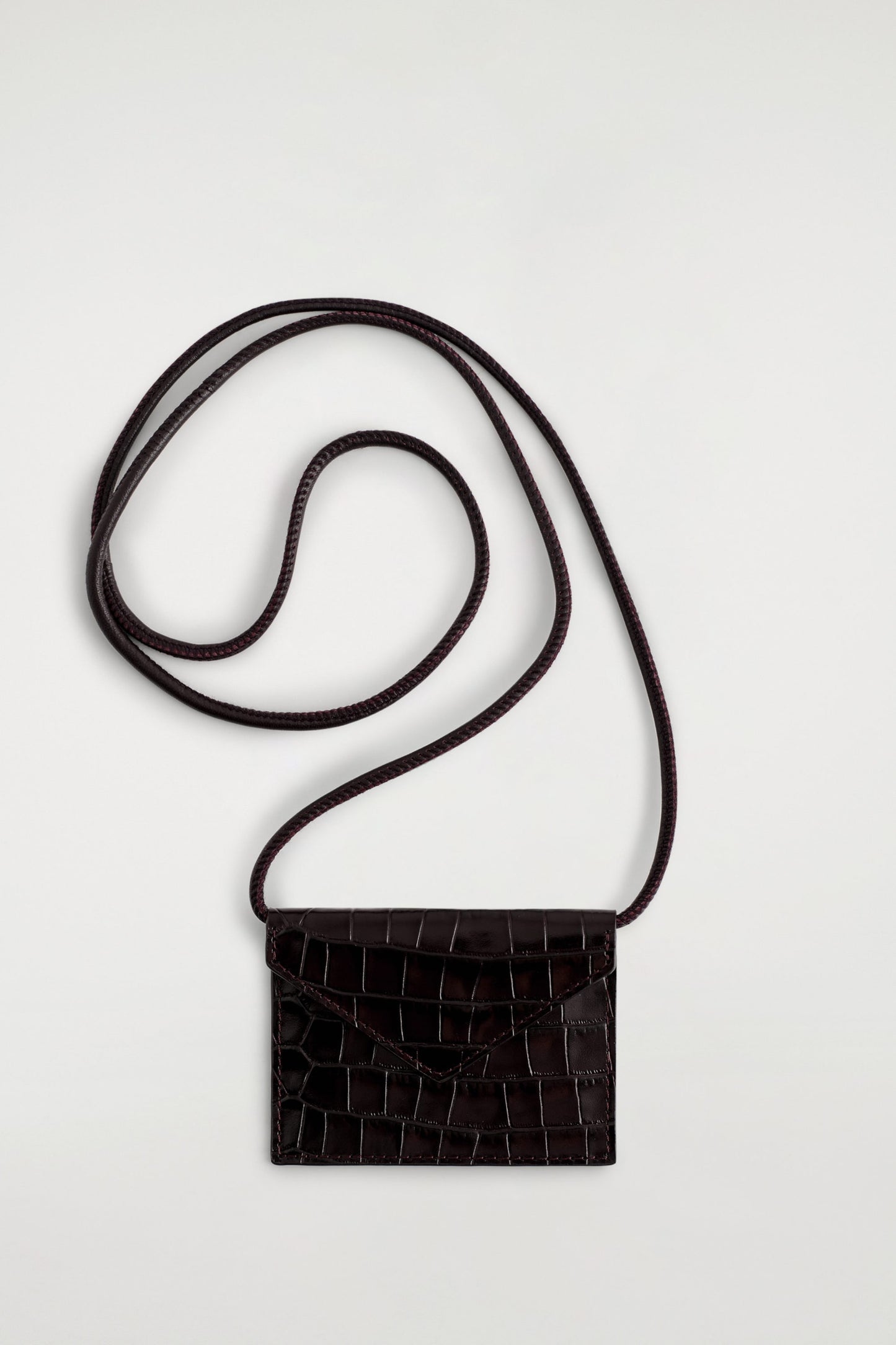 Croc-Embossed Leather Cardholder
