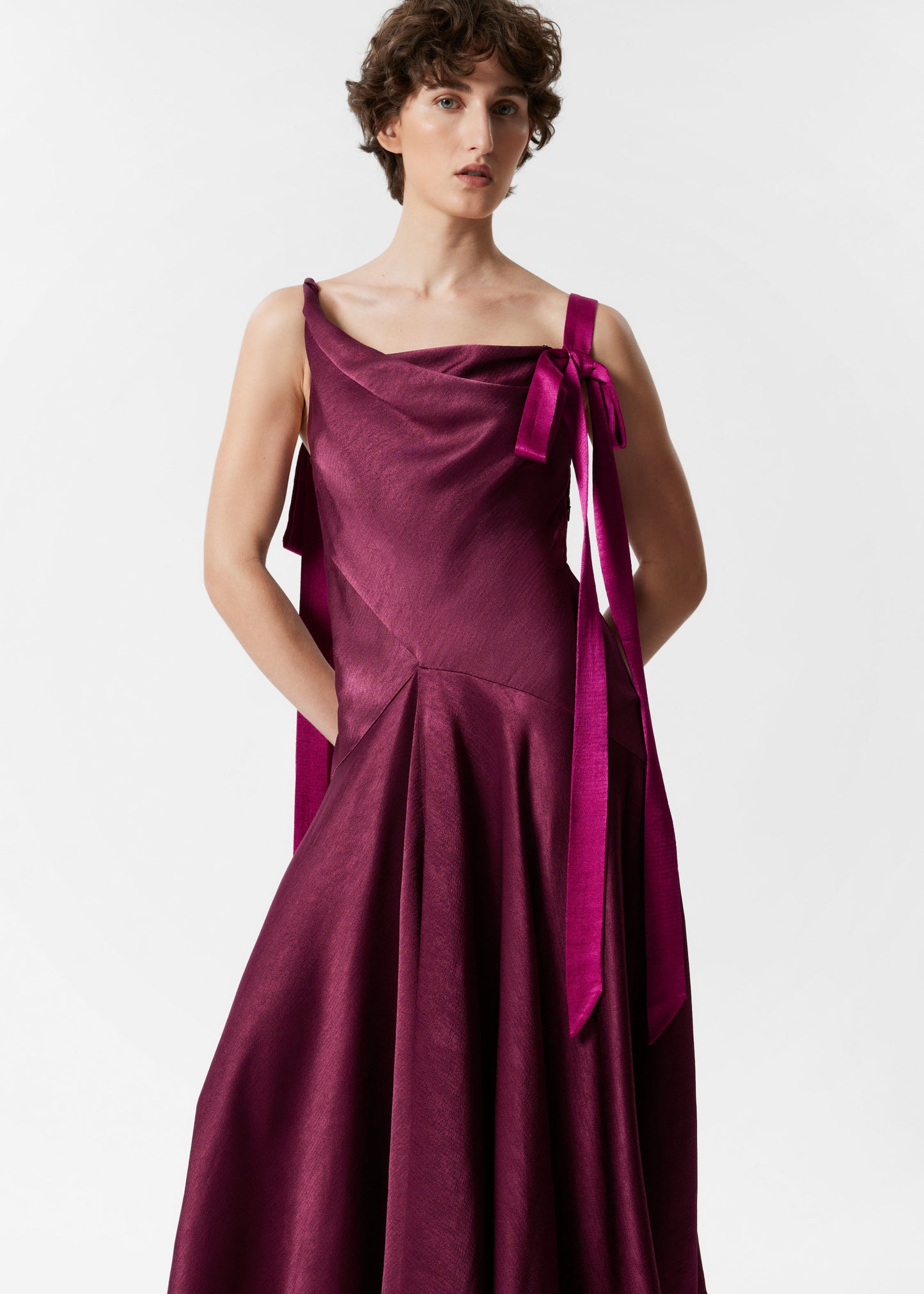 Ribbon-Detail Slip Maxi Dress