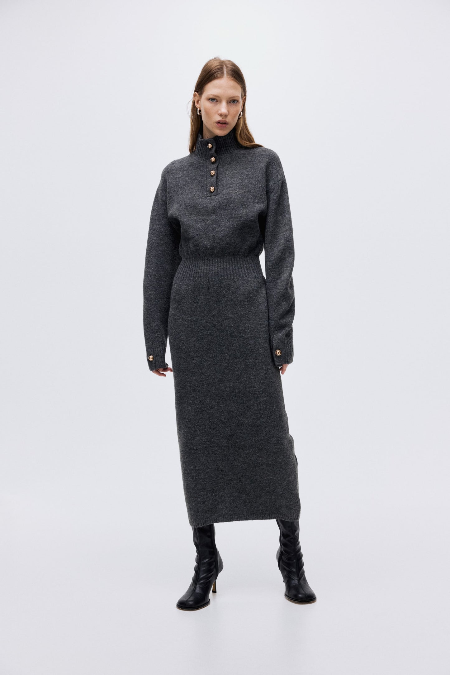 Knitted turtleneck dress