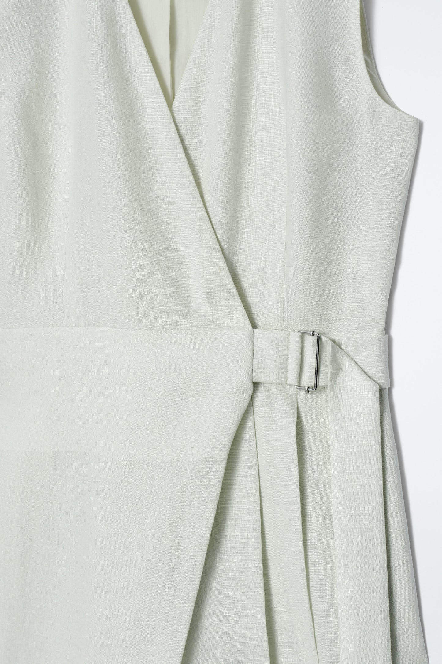 Wrap-Front Linen Jumpsuit