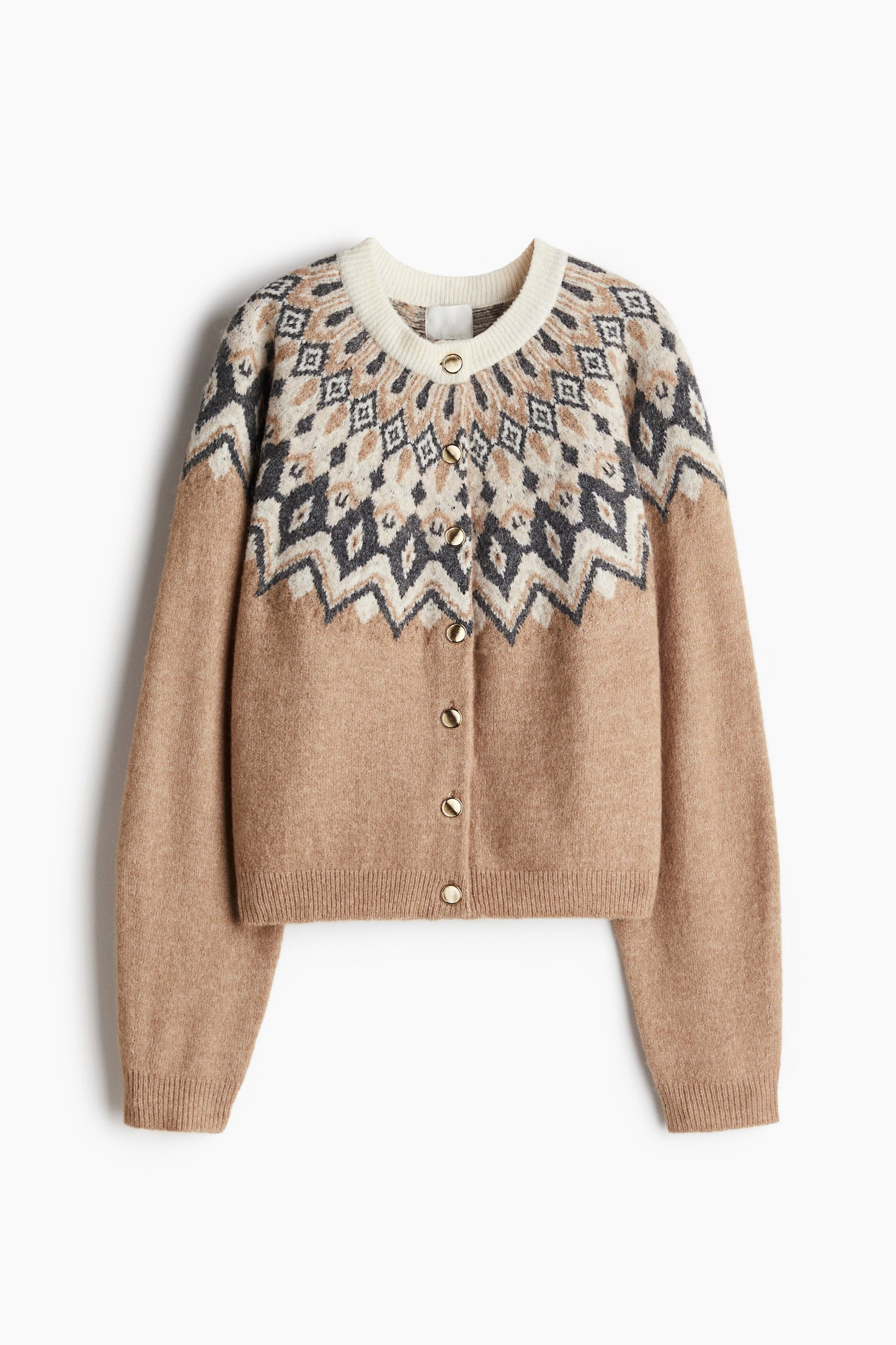 Jacquard-knit cardigan