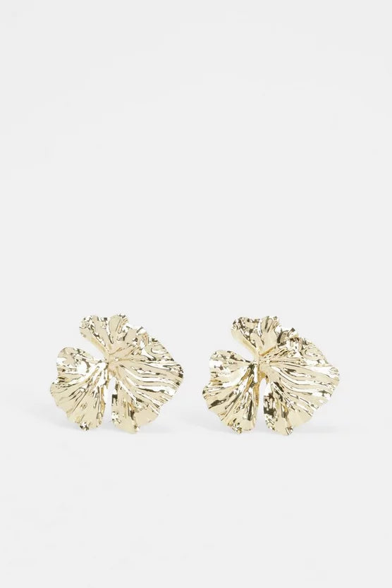 Gold Floral Stud Earrings