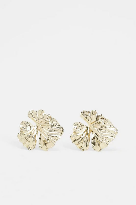 Gold Floral Stud Earrings