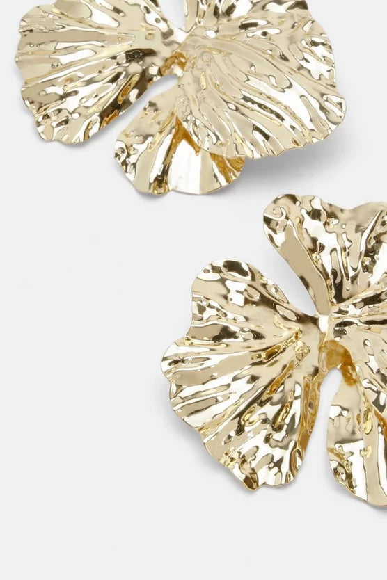 Gold Floral Stud Earrings