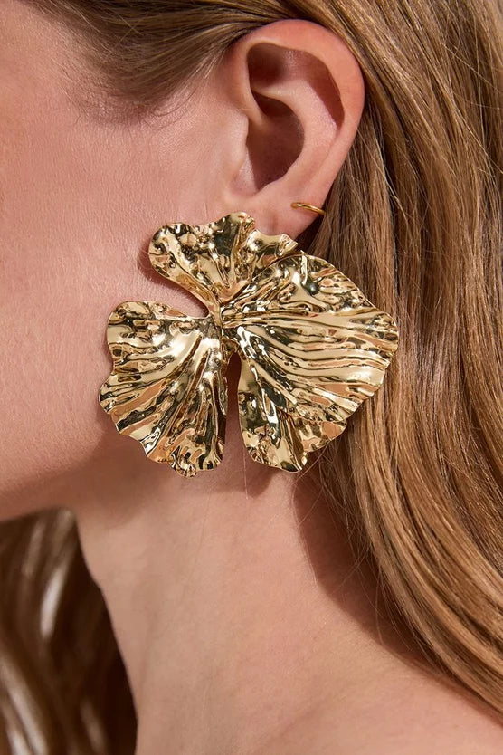 Gold Floral Stud Earrings
