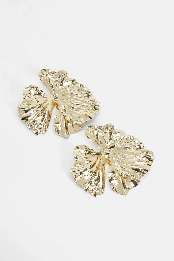 Gold Floral Stud Earrings