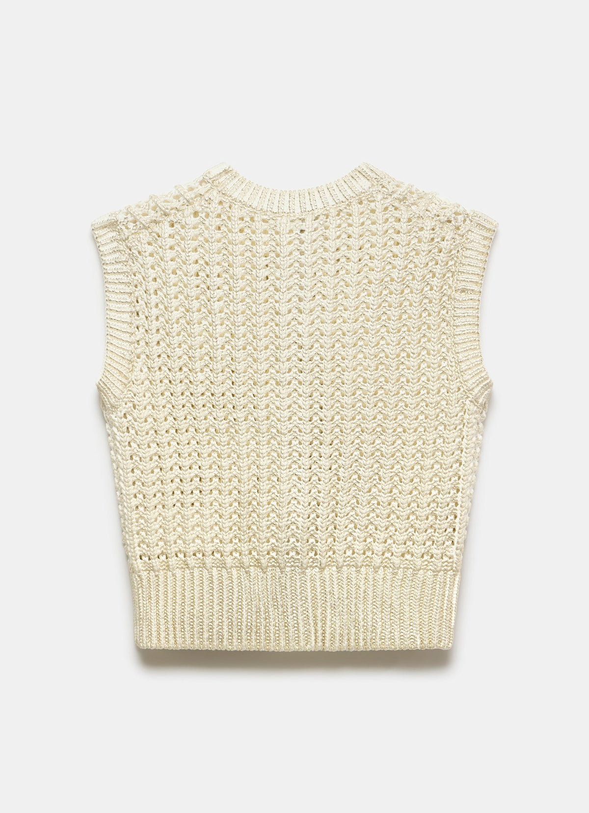 Gold Cotton Blend Foil Knit Waistcoat