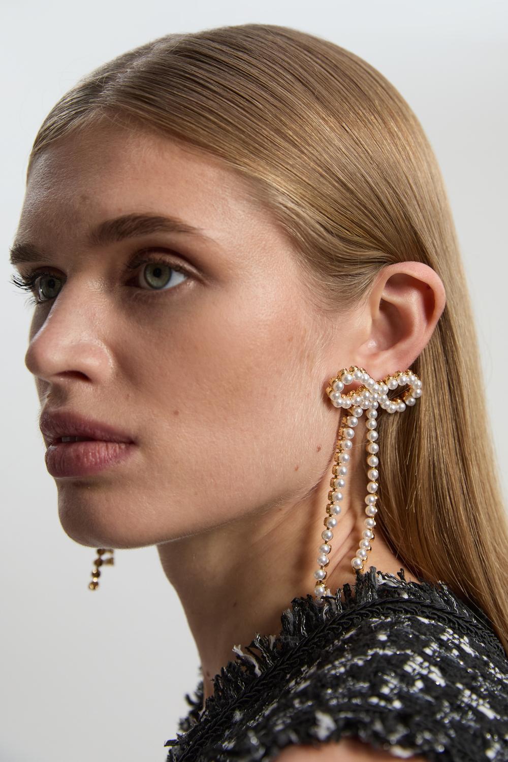 Pearl Bow Earrings