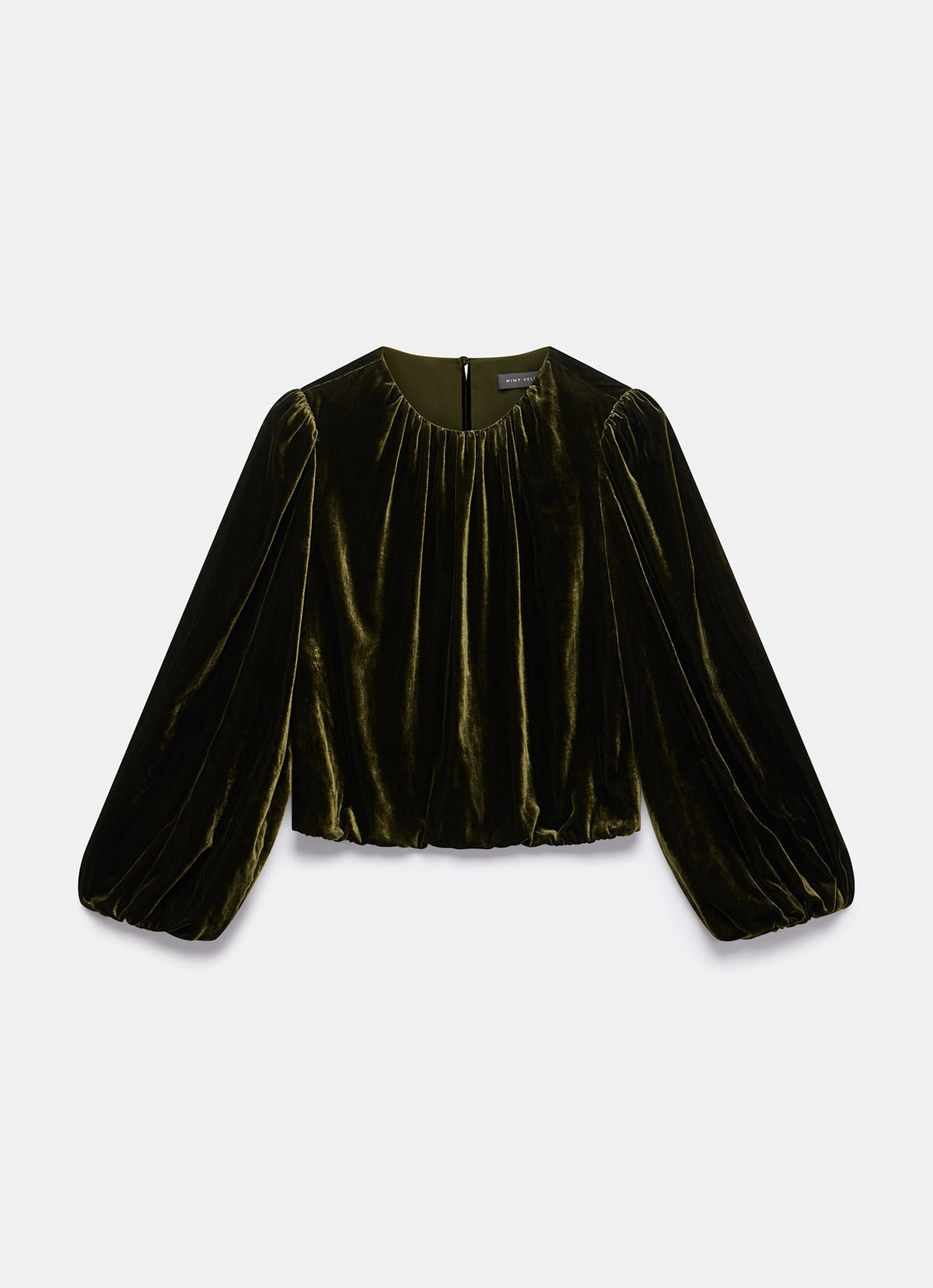Khaki Velvet Long Sleeve Top