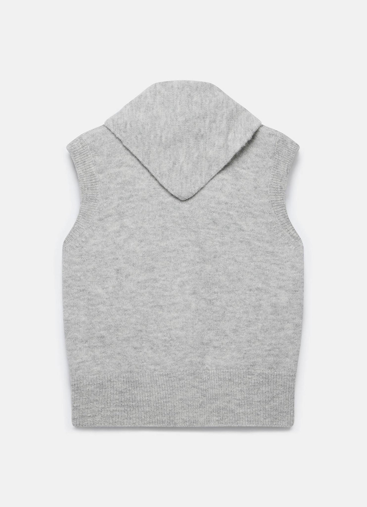 Grey Sleeveless Scarf Detail Knit Top