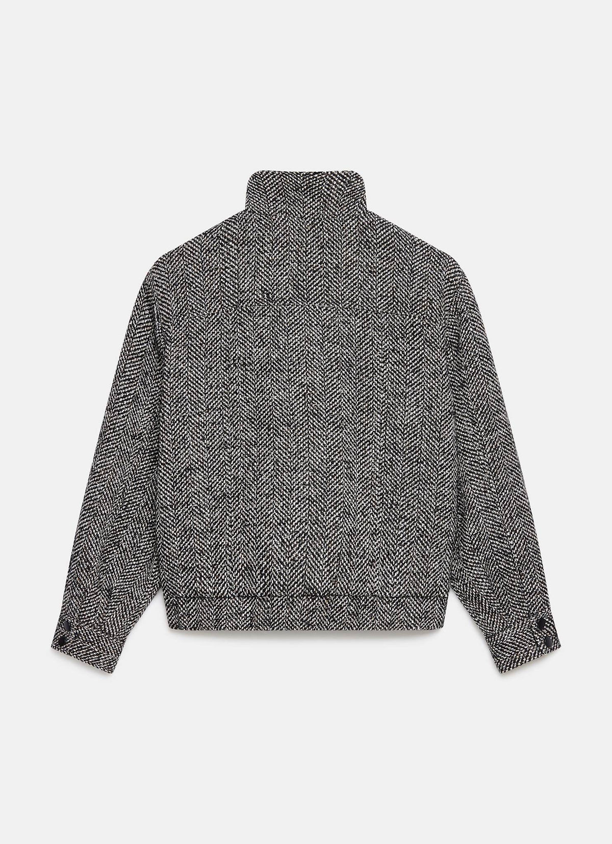 Black Textured Bomber Jacket
