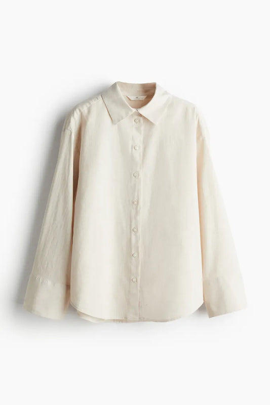 Linen-blend shirt