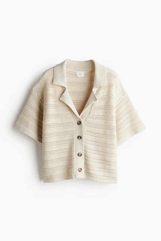 Pointelle-knit shirt