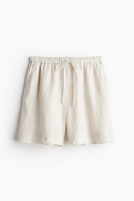 Linen pull-on shorts