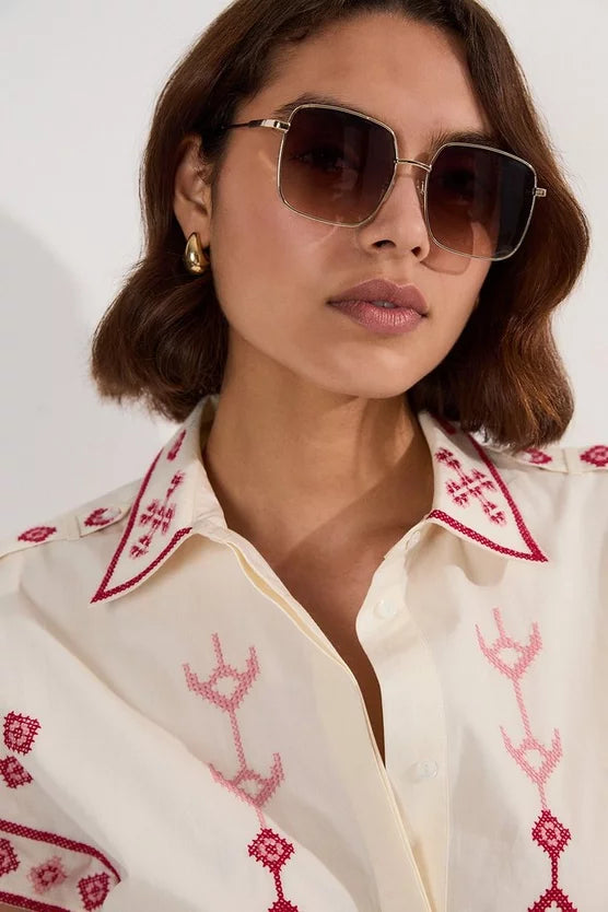 Cotton Embroidered Woven Playsuit