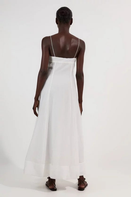 Crinkle Georgette Strappy Woven Midi Dress
