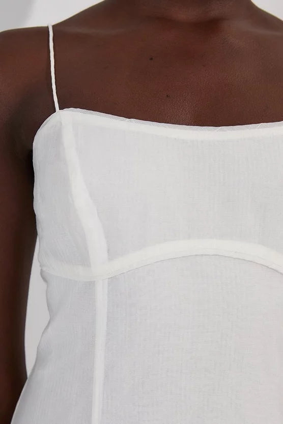 Crinkle Georgette Strappy Woven Midi Dress
