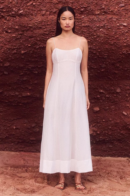 Crinkle Georgette Strappy Woven Midi Dress