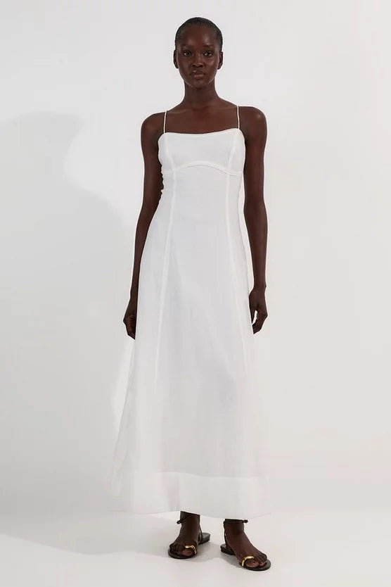 Crinkle Georgette Strappy Woven Midi Dress
