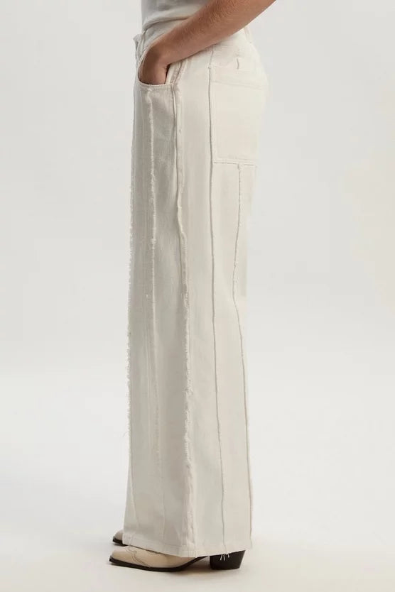 Denim Tassel Detail Wide Leg Jeans