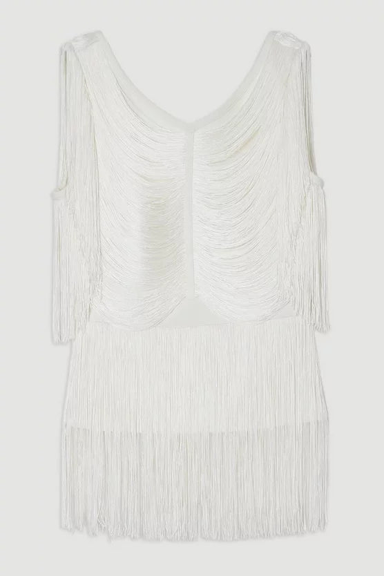 Draped Fringe Knitted Top